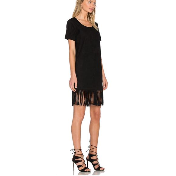 RtA Lamb Suede Leather Black Fringe Dress Size XS - Picture 12 of 12